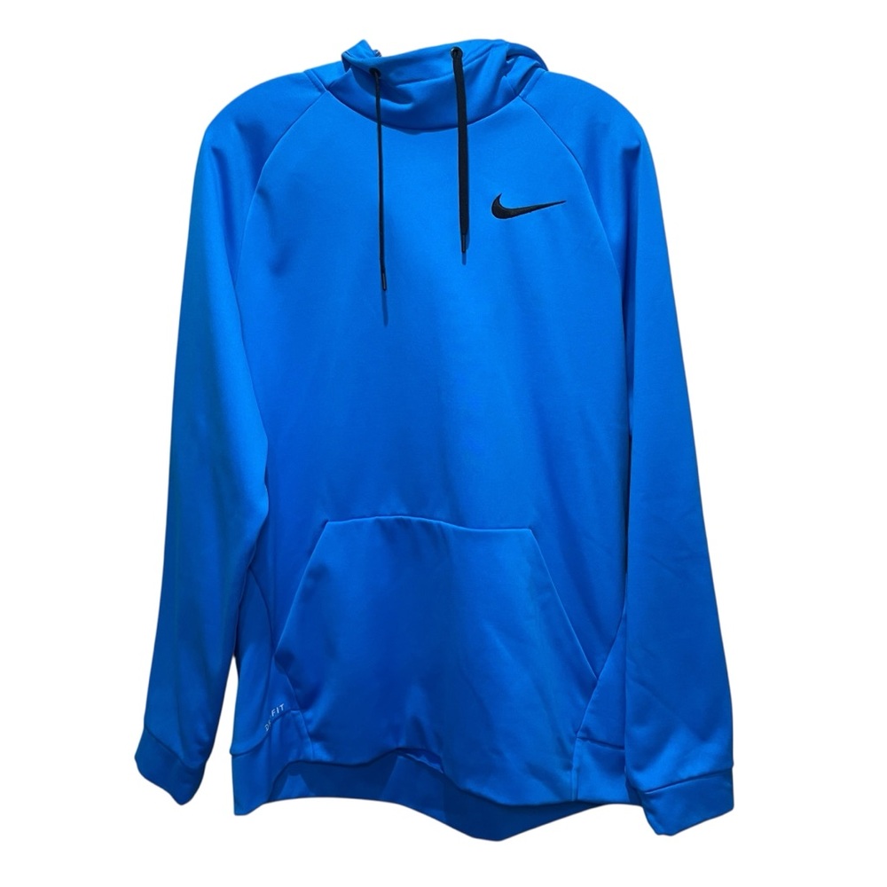 Nike Dri Fit Pullover Hoodie Blue Athletic Sweatshirt Men Size Large
